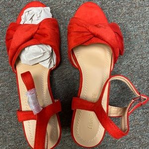 New Chase & Chloe red suede heels. Size 8.